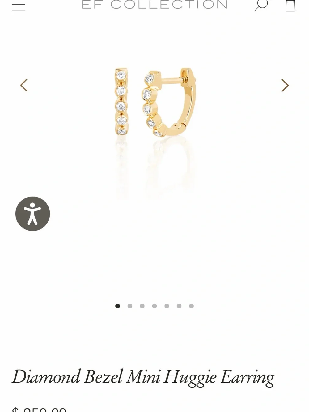 EF Collection Yellow Gold Diamond Mini Huggie Earrings